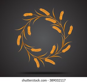 Gold wheat icon 