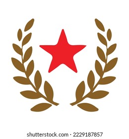 gold wheat red star symbol vector design