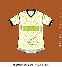 gold white arrow pattern Fabric textile pattern design for soccer jersey football, e-sport or sport uniform. sumblimation pattern ready to print. Front view t-shirt mockup template design.