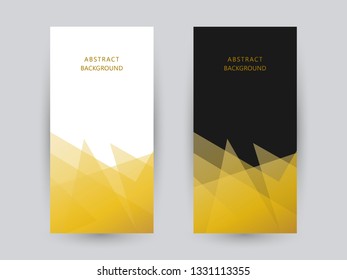 Gold white black simple elegant triangle bottom abstract background template. Can use for banner, flyer, cover. card, backdrop, presentation