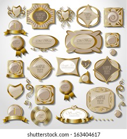 gold white card, label set/ retro vintage