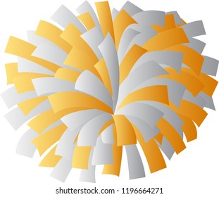 Gold and white cheerleader pom-pom