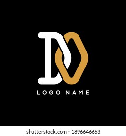 Blanco dorado de la plantilla inicial del logotipo DO para la marca de negocios