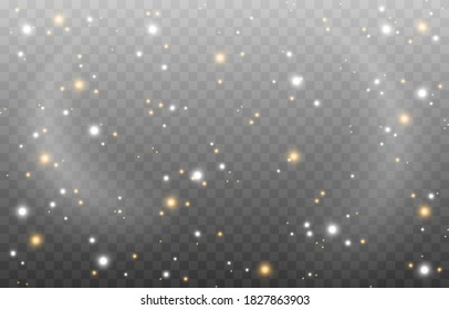 Gold And White Dust, Glow. Dust Png. Christmas, Holiday. Vector Illustration.