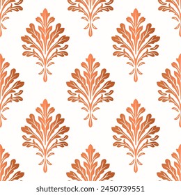 Patrón sin costuras floral dorado y blanco. Plantilla de adorno de Vector Abstractas. Elementos Paisley. Ideal para tela, invitación, fondo, Fondo de pantalla, decoración, embalaje o cualquier idea deseada.