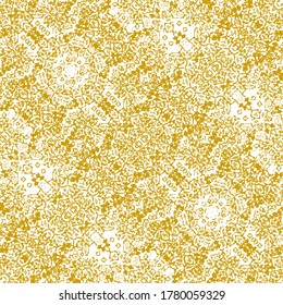 Gold white geometric delicate seamless pattern vector graphic design.