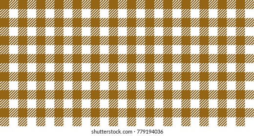 Gold and White Gingham Tablecloth Seamless Pattern 