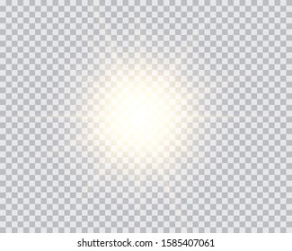 Gold or white glowing light burst explosion transparent. Vector illustration for cool effect decoration with ray sparkles. Bright star. Transparent shine gradient glitter, bright flare. Glare texture.