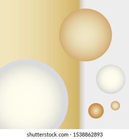 Gold & White Glowing Spheres Gradient Background Vector 