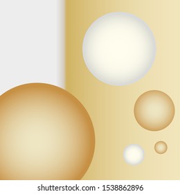 Gold & White Glowing Spheres Gradient Background Vector 