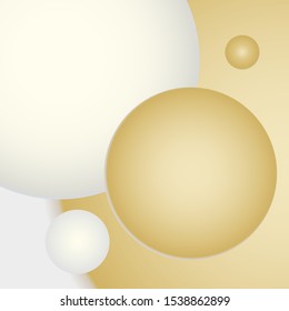 Gold & White Glowing Spheres Gradient Background Vector 