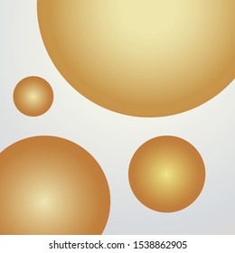 Gold & White Glowing Spheres Gradient Background Vector 