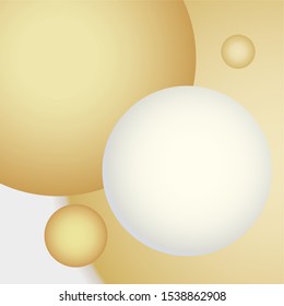 Gold & White Glowing Spheres Gradient Background Vector 