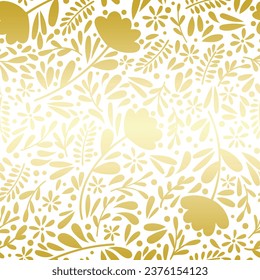 Gold and white gradient seamless vector repeat pattern, repeating background