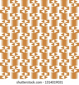 Gold and White Kente Cloth Seamless Pattern - Beautiful Kente cloth repeating pattern design