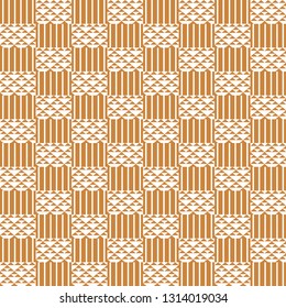 Gold and White Kente Cloth Seamless Pattern - Beautiful Kente cloth repeating pattern design