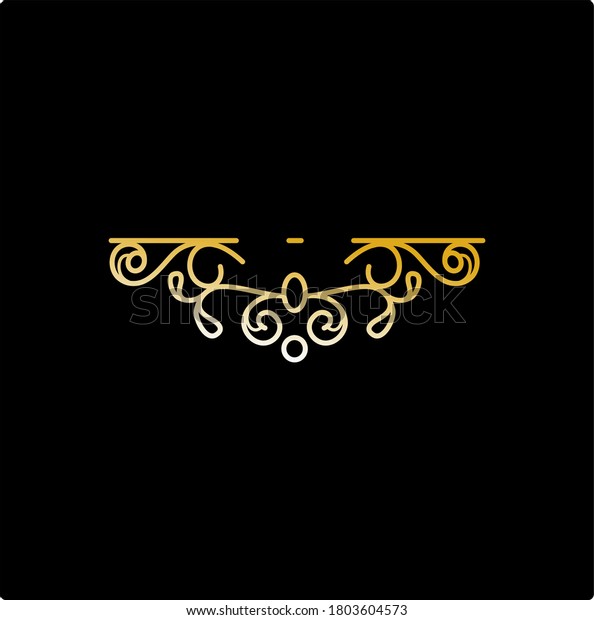 gold and white laurels, swirly border
for black design, text divider icon in outline

