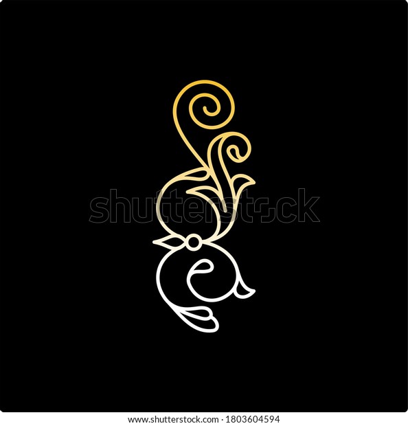 gold and white laurels, swirly border\
for black design, text divider icon in outline\
