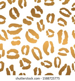 Gold White Leopard Print Pattern 