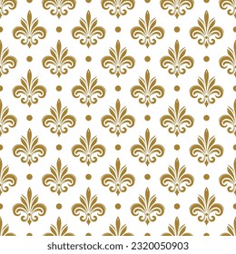 Gold and white luxury vector seamless pattern. Ornament, Traditional, Ethnic, Arabic, Turkish, Indian motifs. Great for fabric and textile, wallpaper, packaging design or any desired idea. 