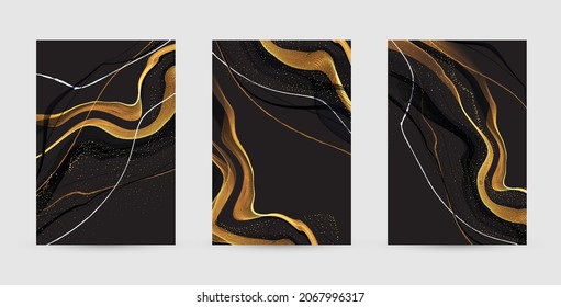 Gold, white marble template, artistic covers design, colorful realistic texture, luxury backgrounds. Trendy pattern, graphic poster, cards. Vector illustration