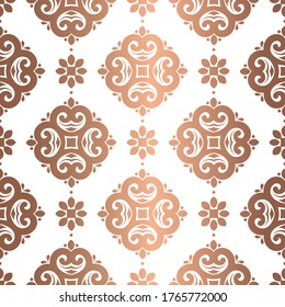 Patrón dorado y blanco ornamental sin costuras. Vector vintage, elementos paisley. Ornamento. Motivos tradicionales, turcos e indios. Ideal para tejidos y textiles, papel pintado, embalaje o cualquier idea deseada. 