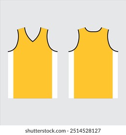 Ouro e branco Pro basquete Jersey design singlet vetor.