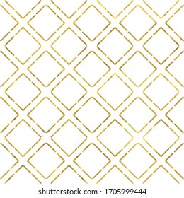 Patrón transparente dorado y blanco con rejilla texturada de lámina brillante. Fondo geométrico artístico abstracto. Ilustración brillante brillante brillante para el diseño de tela, papel pintado, papel decorativo, tela
