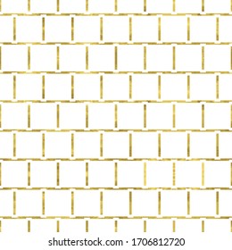 Patrón transparente dorado y blanco con rejilla de película texturada de lámina brillante. Fondo geométrico artístico abstracto. Ilustración brillante brillante brillante para el diseño de tela, papel pintado, papel decorativo, tela