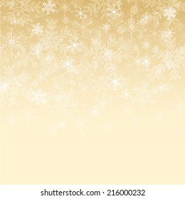 Gold And White Snowflake Background