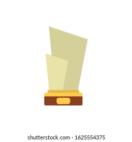 Gold and white trophy design, Winner first position competition success sport best leadership compete and challenge theme Vector illustration