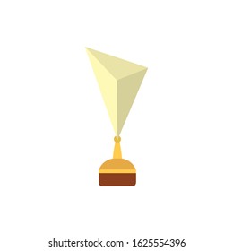 Gold and white trophy design, Winner first position competition success sport best leadership compete and challenge theme Vector illustration