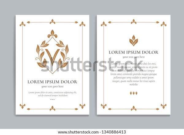 Gold and white vintage greeting card. Luxury vector\
shield ornament template. Great for invitation, flyer, menu,\
brochure, postcard, background, wallpaper, decoration, packaging or\
any desired idea.