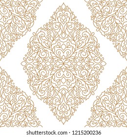 Gold White Vintage Vector Seamless Pattern Stock Vector (Royalty Free ...