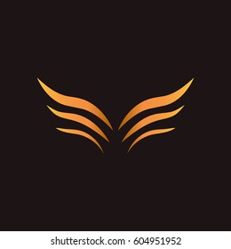 gold wing abstract vector company logo