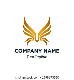 Gold Wing Icon Vector Logo Template, EPS 10.