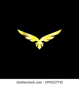 Logo de ala dorada con fondo negro