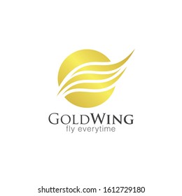 Gold Wing Logo and Icon Vector Template