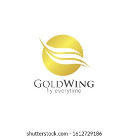 Gold Wing Logo and Icon Vector Template