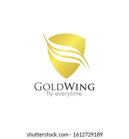 Gold Wing Logo and Icon Vector Template