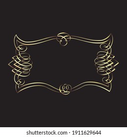 gold wing shaped frame vector eps 10