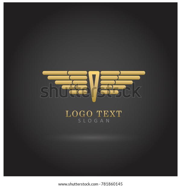 Gold Wing\
Symbol & Icon Logo Vector\
Template