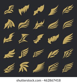 Gold Wings icon set