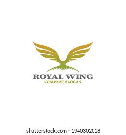 gold wings luxury logo design