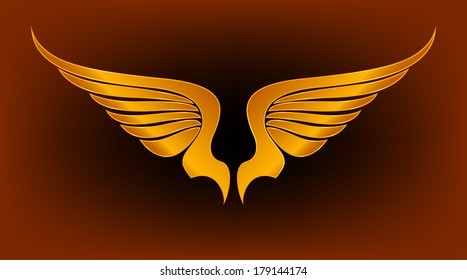 Gold Wings Vector