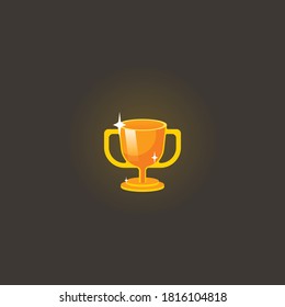 Gold winner cup, winner cup flat icon, isolated on background