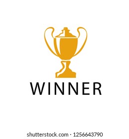 gold winner cup vector design template
