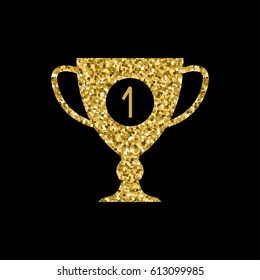 Gold winner cup vector icon