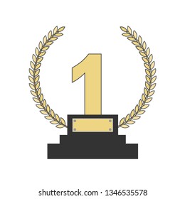 gold winner flat icon isolated - award winner icon - winner flat icon- win medal icon - award illustration. reward sign symbol. winner vector - achievement sign, first place isolated, winning
