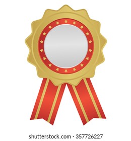 gold the winner ribbon award on background, vector illustration